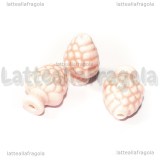 Pigna in Ceramica Rosa con foro passante 19x14mm