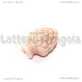 Pigna in Ceramica Rosa con foro passante 19x14mm