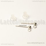 Coppia di perni in Argento 925 con pallina 2.5mm