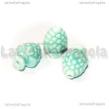 Pigna in Ceramica Acquamarina con foro passante 19x14mm