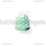 Pigna in Ceramica Acquamarina con foro passante 19x14mm