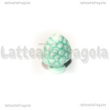 Pigna in Ceramica Acquamarina con foro passante 19x14mm