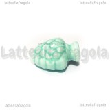 Pigna in Ceramica Acquamarina con foro passante 19x14mm