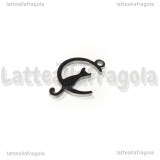 Ciondolo Gatto su Luna in Acciaio Inox 17.5x11mm