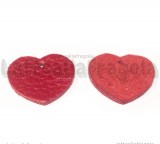 Ciondolo Cuore in Pelle Rossa 19x17mm