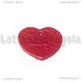 Ciondolo Cuore in Pelle Rossa 19x17mm