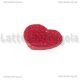 Ciondolo Cuore in Pelle Rossa 19x17mm