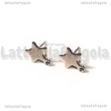 Coppia di Orecchini a perno Stella in Acciaio Inox 10x8.5mm