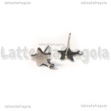 Coppia di Orecchini a perno Stella in Acciaio Inox 10x8.5mm