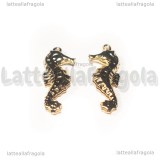 Ciondolo Cavalluccio Marino in Acciaio inox Dorato 26.5x10mm