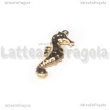 Ciondolo Cavalluccio Marino in Acciaio inox Dorato 26.5x10mm