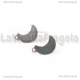 Coppia di Orecchini a perno Luna in Acciaio Inox 14.5x9.5mm