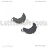 Coppia di Orecchini a perno Luna in Acciaio Inox 14.5x9.5mm