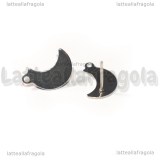 Coppia di Orecchini a perno Luna in Acciaio Inox 14.5x9.5mm