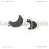 Coppia di Orecchini a perno Luna in Acciaio Inox 14.5x9.5mm