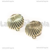 Coppia Perni Conchiglia in metallo Gold Plated 17.5x17.5mm