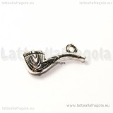 Charm 3D pipa in metallo argento antico 20x7mm