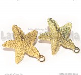 Coppia Perni Stella Marina in metallo Gold Plated 30x26mm