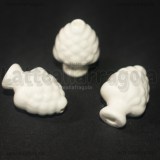 Pigna in Ceramica Bianca con foro passante 19x14mm
