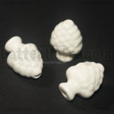 Pigna in Ceramica Bianca con foro passante 19x14mm
