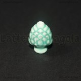 Pigna in Ceramica Acquamarina con foro passante 19x14mm