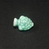 Pigna in Ceramica Acquamarina con foro passante 19x14mm