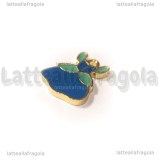 Charm Vestito di Cenerentola in metallo dorato smaltato 13.5x11.5mm
