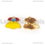 Charm Vestito di Biancaneve in metallo dorato smaltato 13.5x13mm