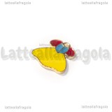 Charm Vestito di Biancaneve in metallo dorato smaltato 13.5x13mm