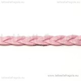 1 Metro cordino a treccia similpelle intrecciato rosa 5x2mm