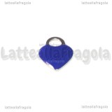 Ciondolo Cuore in Acciaio Inox smaltato Blu Notte 14.5x11.5mm