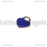 Ciondolo Cuore in Acciaio Inox smaltato Blu Notte 14.5x11.5mm