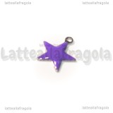 Ciondolo Stella in Acciaio Inox smaltato Lilla 14.5x12.5mm