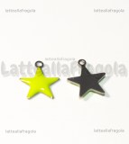 Ciondolo Stella in Acciaio Inox smaltato Verde Mela 14.5x12.5mm
