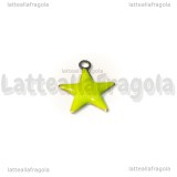 Ciondolo Stella in Acciaio Inox smaltato Verde Mela 14.5x12.5mm