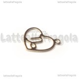 Charm Cuore Segno Zodiacale Capricorno in Acciaio Inox 15.5x13mm