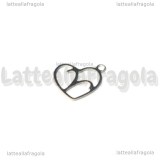 Charm Cuore Segno Zodiacale Ariete in Acciaio Inox 15.5x13mm 