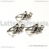 Charm tavoletta di cioccolata in metallo argento antico 20x12mm