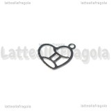 Charm Cuore Segno Zodiacale Gemelli in Acciaio Inox 15.5x13mm 