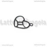 Charm Cuore Segno Zodiacale Gemelli in Acciaio Inox 15.5x13mm 