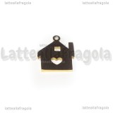 Ciondolo Casa in Acciaio Inox Dorato 18x15mm