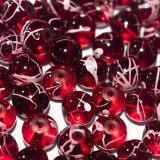 5 Perle in Vetro Ciliegia Fantasia Schizzi 8mm