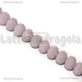 Rondelle mezzocristallo sfaccettato Lilla Opaco 6x4mm filo 44cm