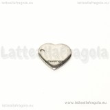 Charm Cuore in Acciaio 304 11x10mm