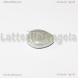 Goccia in Ceramica Argento effetto perlato foro passante 16x12mm