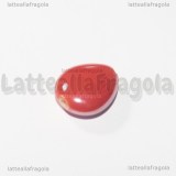 Goccia in Ceramica Rosso effetto perlato foro passante 16x12mm