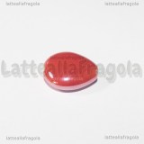 Goccia in Ceramica Rosso effetto perlato foro passante 16x12mm