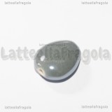 Goccia in Ceramica Grigio effetto perlato foro passante 16x12mm