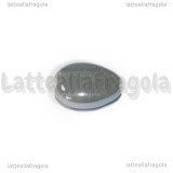 Goccia in Ceramica Grigio effetto perlato foro passante 16x12mm