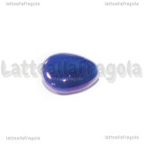 Goccia in Ceramica Blu effetto petrolio foro passante 16x12mm
